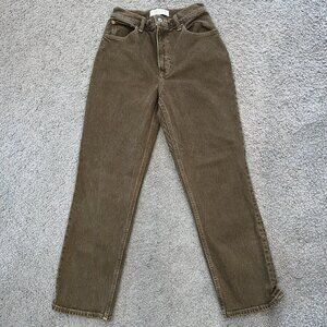 ABERCROMBIE & FITCH The 90's Straight Ultra High Rise Jean in Brown 26 XShort